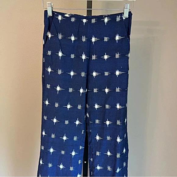 Alix of Bohemia Charlie Flare Pants Navy Midnight Ikat XS NWT Boho Rodeo Western - Picture 2 of 8